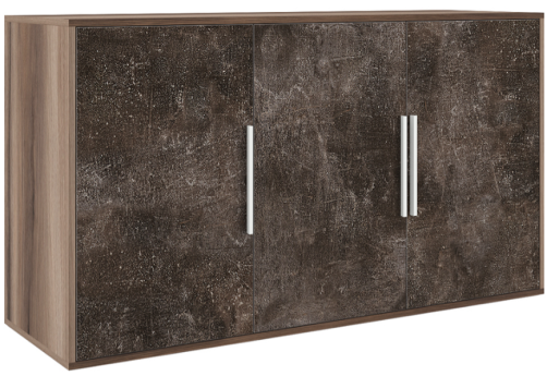 Греденция 3 двери, цвет вяз + бетон темный