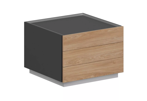 Тумба опорная 2, цвет оникс серый + гикори