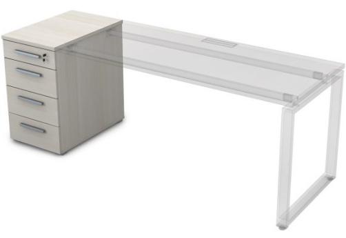 Тумба приставная с ящиками Платинум Персонал, цвет слоновая кость