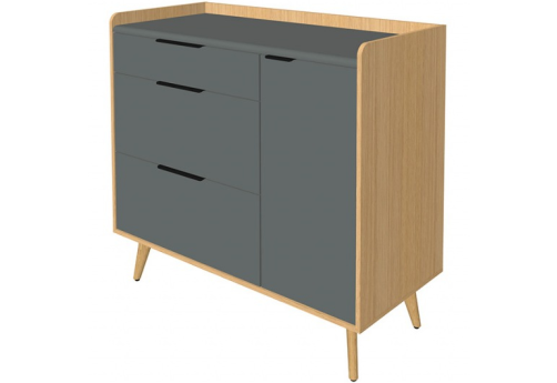 Греденция, цвет графит + дуб сорано