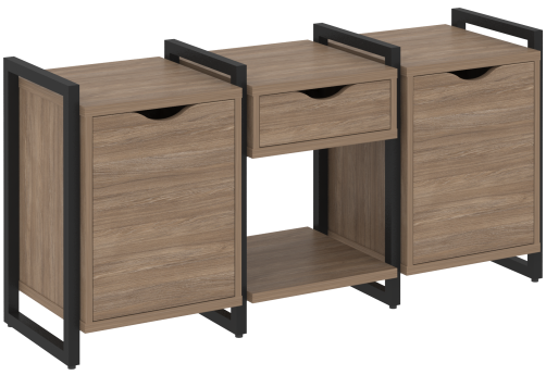 Тумба наборная вариант 7 Европа, цвет дуб аризона + черный