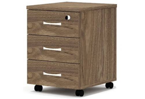 Тумба подкатная (3 ящика с замком) Колибри, цвет палдао