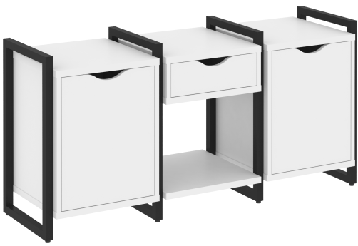 Тумба наборная вариант 7 Европа, цвет белый бриллиант + черный