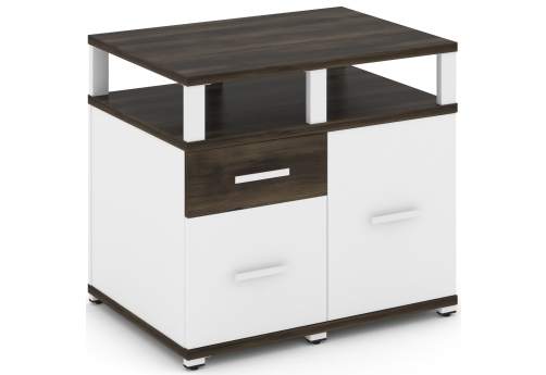 Тумба приставная сервисная с надставкой широкой Динен, цвет дуб мали-белый