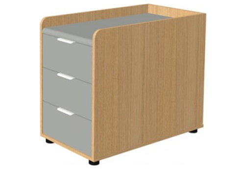 Тумба мобильная, цвет серый + дуб сорано