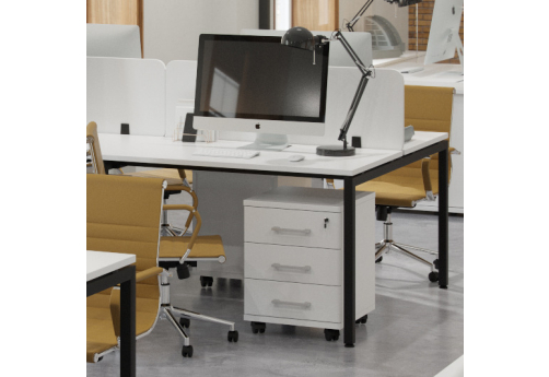 Тумба подкатная 3 ящика Брента, цвет белый