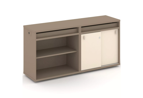 Тумба двойная с топом (набор №5, вариант 2), цвет латте + сатин