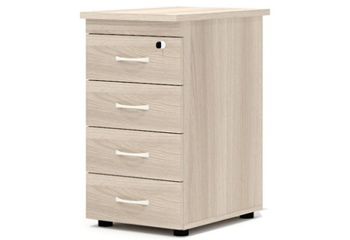 Тумба приставная (4 ящика с замком) Колибри, цвет ясень шимо