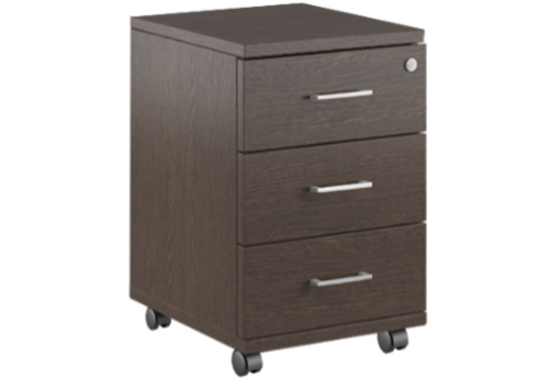 Тумба подкатная с 3 ящиками, цвет венге