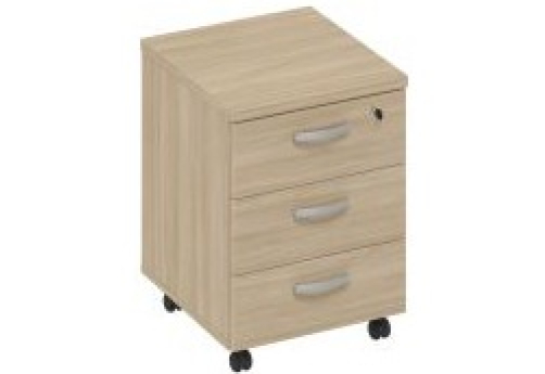 Тумба подкатная (3 ящика) Мира Нумо, цвет дуб скандинавский