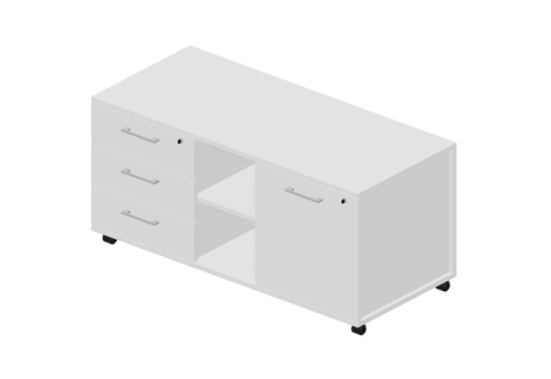 Тумба сервисная левая Киви, цвет белый