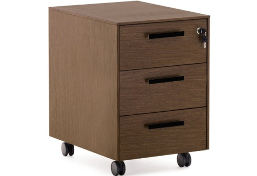 Тумба 3 ящика, цвет орех + черный