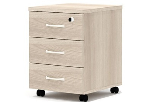 Тумба подкатная (3 ящика с замком) Колибри, цвет ясень шимо