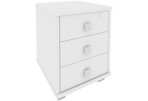 Тумба подкатная 3 ящика, цвет белый