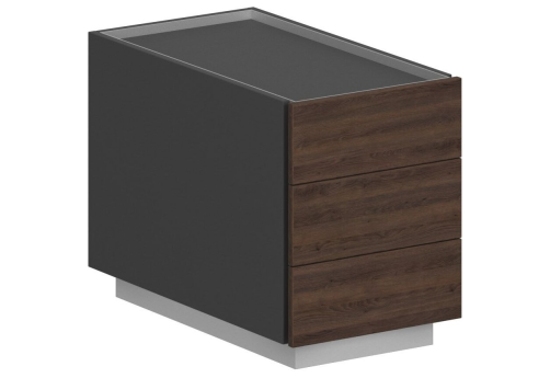 Тумба опорная 1, цвет оникс серый + дуб темный