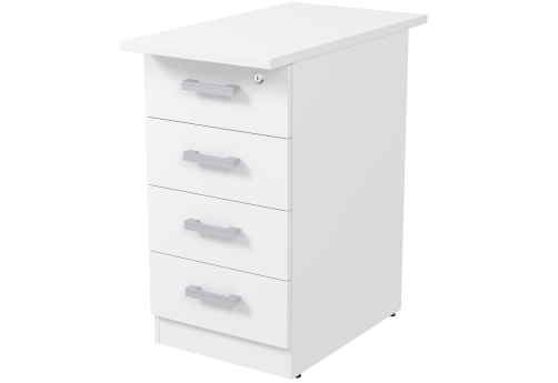 Тумба приставная с замком Сандора, цвет белый