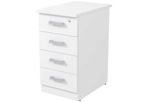 Тумба приставная с замком Сандора, цвет белый