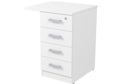 Тумба приставная с замком Сандора, цвет белый