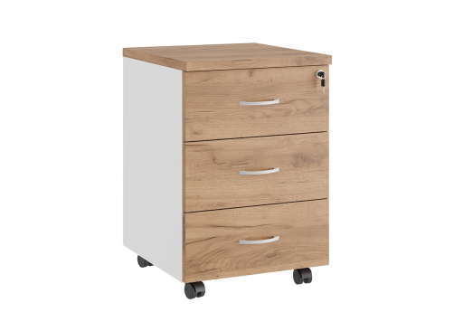 Тумба мобильная Стинг, цвет дуб крафт + белый