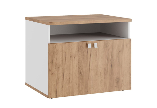 Тумба под оргтехнику Стинг, цвет дуб крафт + белый
