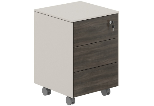 Тумба мобильная Дания, цвет серый камень + брэнсон трюфель