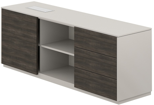 Тумба опорная правая Дания, цвет серый камень + брэнсон трюфель