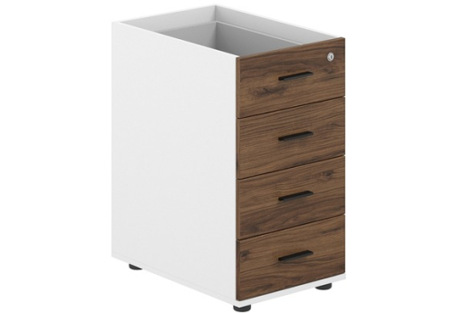 Тумба приставная с 4 ящиками (без топа) Индиго Вуд, цвет дуб модена + белый