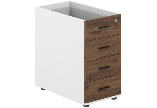 Тумба приставная с 4 ящиками (без топа) Индиго Вуд, цвет дуб модена + белый