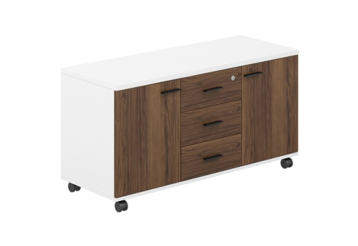 Тумба сервисная 3 ящика Индиго Вуд, цвет дуб модена + белый