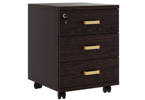 Тумба подкатная с 3 ящиками Визави, цвет венге