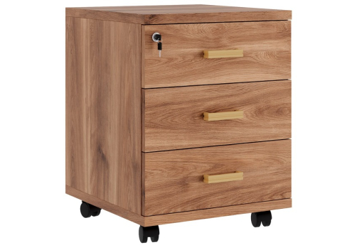 Тумба подкатная с 3 ящиками Визави, цвет орех бренди