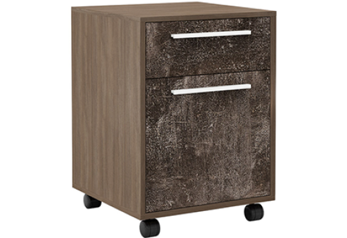 Тумба подкатная 2 ящика Супер Т, цвет вяз + бетон темный