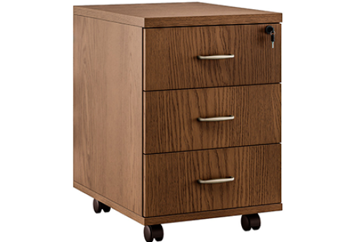 Тумба подкатная с 3 ящиками Соленс, цвет дуб капучино