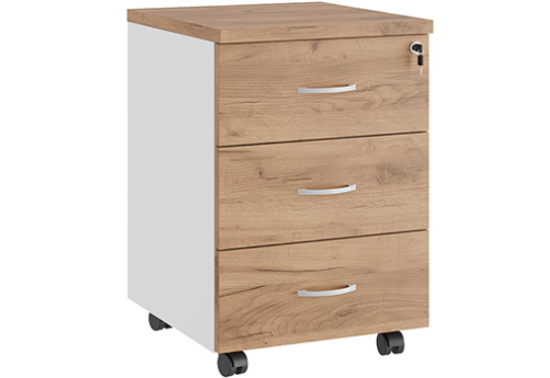 Тумба мобильная Эрника, цвет дуб крафт + белый