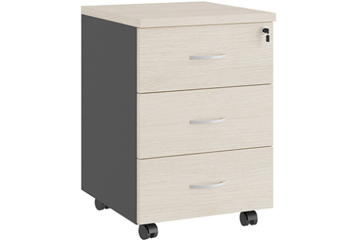 Тумба мобильная Эрника, цвет дуб шамони светлый + антрацит