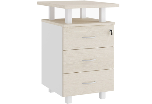 Тумба приставная Эрника, цвет дуб шамони светлый + белый