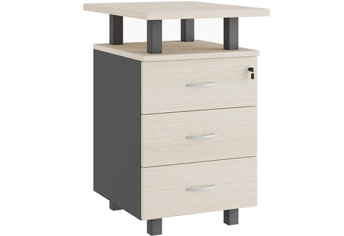 Тумба приставная Эрника, цвет дуб шамони светлый + антрацит