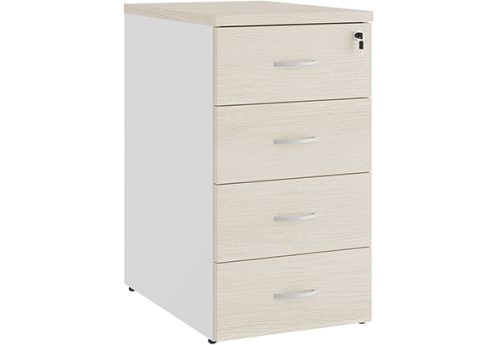 Тумба приставная Эрника, цвет дуб шамони светлый + белый