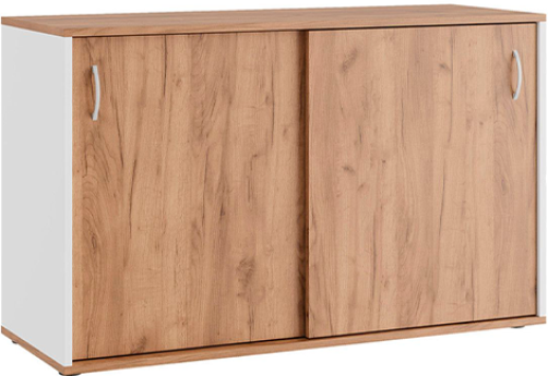 Тумба с раздвижными фасадами Эрника, цвет дуб крафт + белый