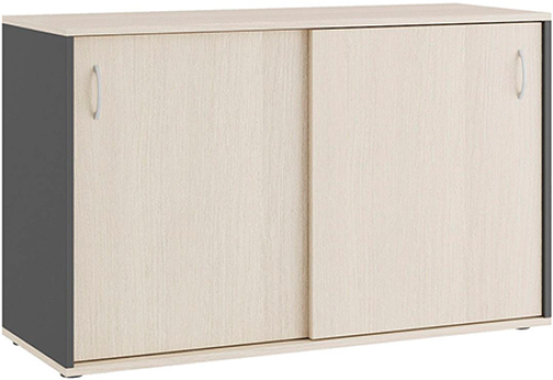 Тумба с раздвижными фасадами Эрника, цвет дуб шамони светлый + антрацит