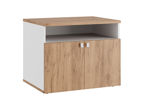 Тумба под оргтехнику Эрника, цвет дуб крафт + белый