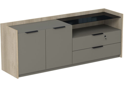 Тумба опорная двусоставная (левая, правая) с замком Венди, цвет светлый дуб + терра