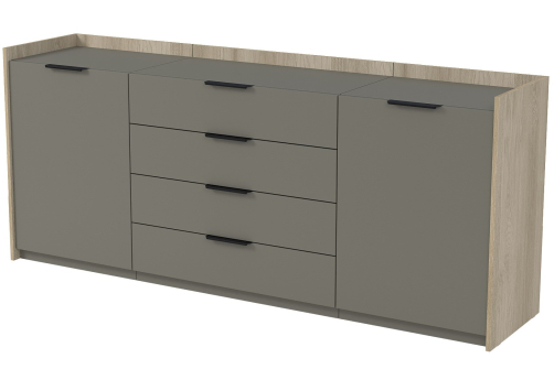 Тумба трехсоставная с ящиками Венди, цвет светлый дуб + терра