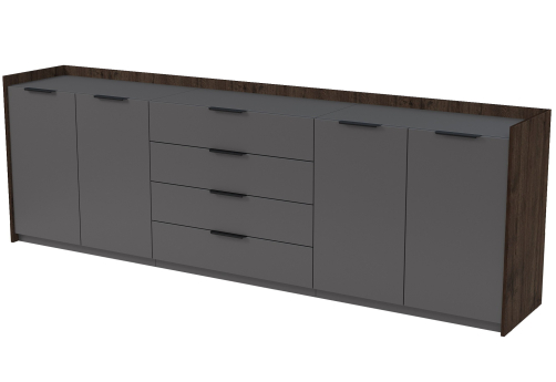 Тумба трехсоставная с ящиками Венди, цвет брауни + графит