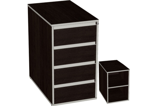 Тумба приставная (с полкой и замком) Валенсия, цвет венге