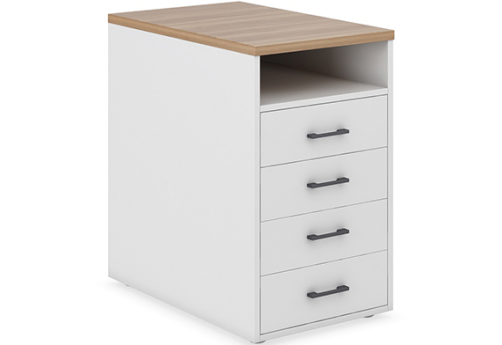 Тумба приставная Дейли, цвет дуб + белый