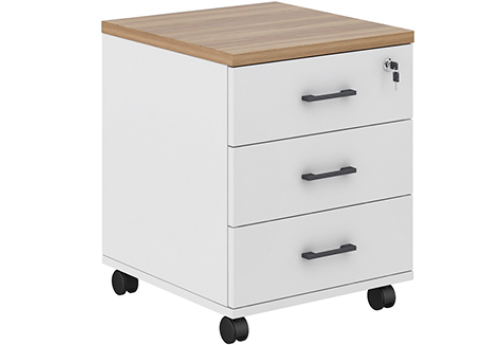 Тумба мобильная Дейли, цвет дуб + белый