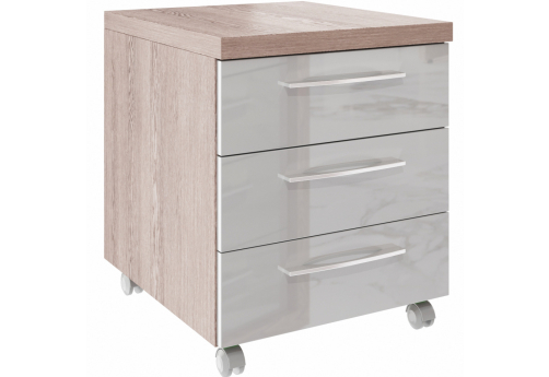Тумба мобильная Дублин, цвет дуб нельсон + серый