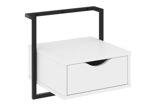 Тумба навесная Европа, цвет белый бриллиант + черный