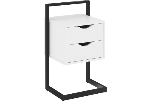 Тумба приставная Европа, цвет белый бриллиант + черный